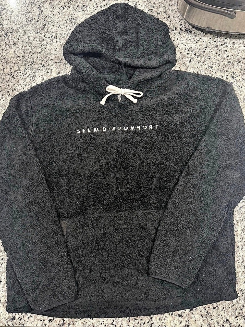 Seek Discomfort Sherpa Fleece Hoodie Black